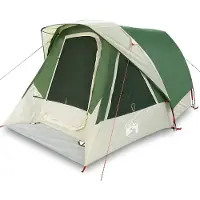 vidaXL Tente de camping 4 personnes Vert Étanche