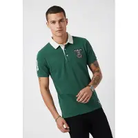 Superdry Vintage Pique Rugby Short Sleeve Polo Vert S Homme