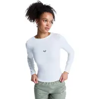 Roxy Rise & Vibe Rib Crossed Long Sleeve Top Blanc L Femme