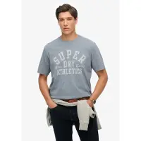 Superdry pour homme. M1012176A T-shirt Athletic Essential bleu clair (S), Casuel, Coton, Manche courte