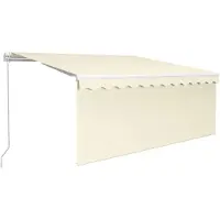 vidaXL Store manuel rétractable avec store & LED 3,5x2,5 m Crème