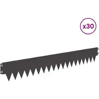 vidaXL Bordure de jardin, 30 pièces, 103 x 15 cm, acier, noir