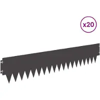 vidaXL Bordure de jardin, 20 pièces, 103 x 20 cm, acier, noir