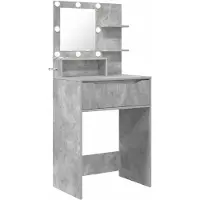 vidaXL Table de chevet pour chambre à coucher, gris béton, 80 x 39,6 x 135 cm