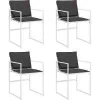 vidaXL Chaises de jardin avec coussins 4 pcs. Blanc Acier et Textilène