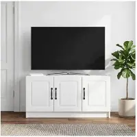 vidaXL Meuble TV Blanc 99 x 34,5 x 47 cm en aggloméré
