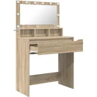 vidaXL Table de chevet pour chambre à coucher, style Sonoma, en chêne, 80 x 39,5 x 135 cm