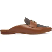 Michael Kors pour femme. 40T6MZFP3L Sabots Mckenzie en cuir avec logo marron (39), Plat, Aucun, Casuel, Classique