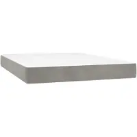vidaXL Matelas à ressorts ensachés , gris clair, 137 x 190 x 20 cm, velours