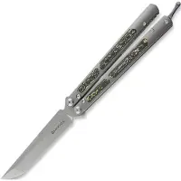 Maxace Couteau papillon Covenant 3.0, Green/Yellow CF Inlay