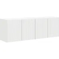 vidaXL : Meuble mural pour télévision, 2 pièces, blanc, en bois composite