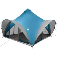 vidaXL Tente de type tipi avec toit bleu, pour 6 personnes, en polyester et en acier