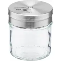 Galicja Récipient à épices en verre 55ml avec couvercle en acier inoxydable, réglable pour un dosage précis, protection des arômes