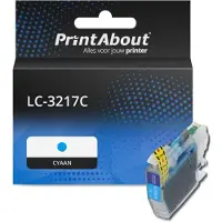 PrintAbout Cartouche compatible pour Brother LC-3217C - Cyan - Grande capacité