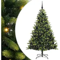 vidaXL Arbre de Noël Artificiel À Charnières 300 LEDs Vert 180 cm