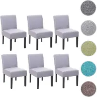 Mendler 6x chaise de salle à manger HWC-F61, fauteuil lounge, tissu/textil gris