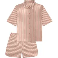 Schiesser Pyjama 'Selected Premium' rouge / rouge orangé / blanc