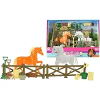 Toi-Toys Set de jeu Kailey écurie quatre pièces marron / blanc