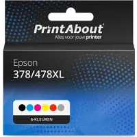 PrintAbout Cartouche compatible pour Epson 378/478XL (C13T379D4010) - 6 couleurs - Grande capacité - Multipack
