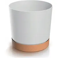 Prosperplast Pot de fleurs rond blanc Tubo avec soucoupe 12,8 cm