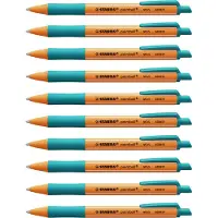 Stabilo Stylo à bille rétractable - pointball - pack de 10 - turquoise (Turquoise, 10 x)