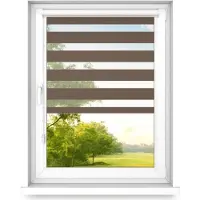 Time4blinds – Store Occultant sans Percage – Store Enrouleur – Adhésive, Cassette Aluminium – Noyer, 600x1400, Gauche
