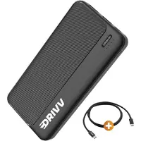 Drivv. Powerbank 10 000 mAh - Chargeur rapide 22,5W - Charge rapide USB 3.0 - USB C - Convient à Samsung / iPhone / autres - Noir