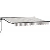 vidaXL Store électrique rétractable gris clair et blanc 4 × 3,5 m