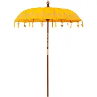 vidaXL Parasol balinais Jaune (180-190) x 260 cm Coton et bois massif