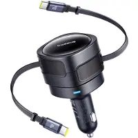 Baseus Enjoyment Max car charger with USB-C+USB-C cables 60W Black