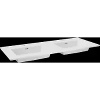 Storke Kera double vasque céramique blanc mat 130 x 52 cm, bondes incluses