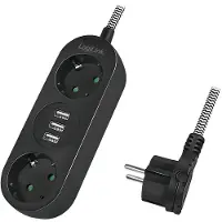 Logilink LPS262U rallonge électrique 1,5 m 2 prise(s) CA Intérieur Noir