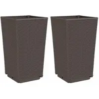 vidaXL Jardinières 2 pcs marron 32,5x32,5x57 cm polypropylène