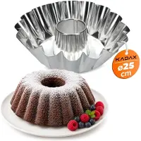 Kadax Moule à kouglof, Moule à gâteaux en tôle galvanisée, Moule à pâtisserie ondulé haut