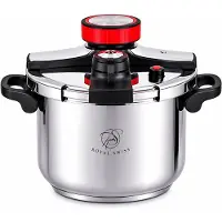 ROYAL SWISS Casserole à pression 8L – En acier inoxydable – Compatible induction – Convient à tous les types de plaques de cuisson –