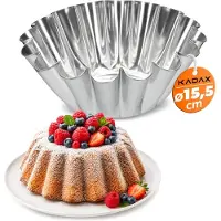 Kadax Moule à kouglof, Moule à gâteaux en tôle galvanisée, Moule à pâtisserie ondulé haut