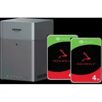 UGREEN NASync DH4300 Plus + Seagate IronWolf 4 To Lot de 2