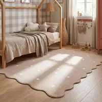 Little Olly Tapis lavable - Cloudy Dots Beige | 120x170 cm | Rectangulaire | Pile courte