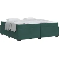 vidaXL Cadre de lit avec matelas vert foncé 200 x 200 cm Tissu