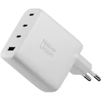 Native Union Zasilacz do laptopa Fast GaN Charger - ładowarka 100W PD, 3x USB-C, 1x USB-A (white) (100 W, 4 ports), Chargeur USB, Blanc