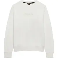 Superdry pour femme. W2012635A Sweat Script Brand Loose blanc cassé (M), Casuel, Coton, Manche longue