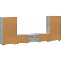 vidaXL Ensemble de meubles TV avec porte FLORIN, 3 pièces, bois aggloméré gris Sonoma
