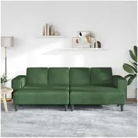 vidaXL Canapé vert foncé 250 x 188 x 76 cm en velours côtelé