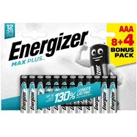 Energizer - piles Max plus AAA, blister de 8+4