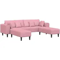 vidaXL Canapé 3 places, rose, en velours