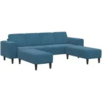 vidaXL Ensemble de Canapés Bleu Velours