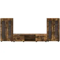 vidaXL Ensemble de meubles TV FLORIN, 3 pièces, en bois composite imitation chêne fumé