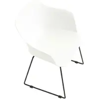 Idimex Lot De 4 Chaises De Jardin Foro Fauteuil D'extérieur En Plastique Blanc Résistant Aux Uv Et Pieds En Métal Noir
