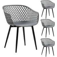 Idimex Lot De 4 Chaises De Salle À Manger Ou Cuisine Madeira En Plastique Gris Anthracite
