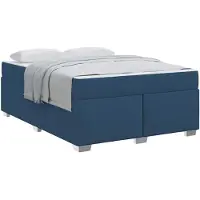 vidaXL Cadre de lit avec matelas bleu 140 x 200 cm Tissu